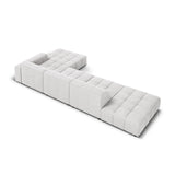 Chicago 5-Sitzer Ecksofa, Rechte Seite, aus Samt in Silber (Bluvel 03), 341x166x70 cm von Cosmopolitan Design – Bild 5