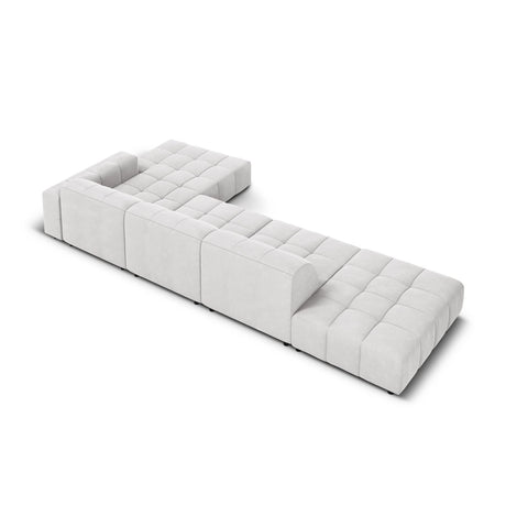 Chicago 5-Sitzer Ecksofa, Rechte Seite, aus Samt in Silber (Bluvel 03), 341x166x70 cm von Cosmopolitan Design – Bild 5