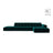Chicago 5-Sitzer Ecksofa, Rechte Seite, aus Samt in Tiefes Petrol (Venus 2911), 348x167 cm von Cosmopolitan Design – Bild 1