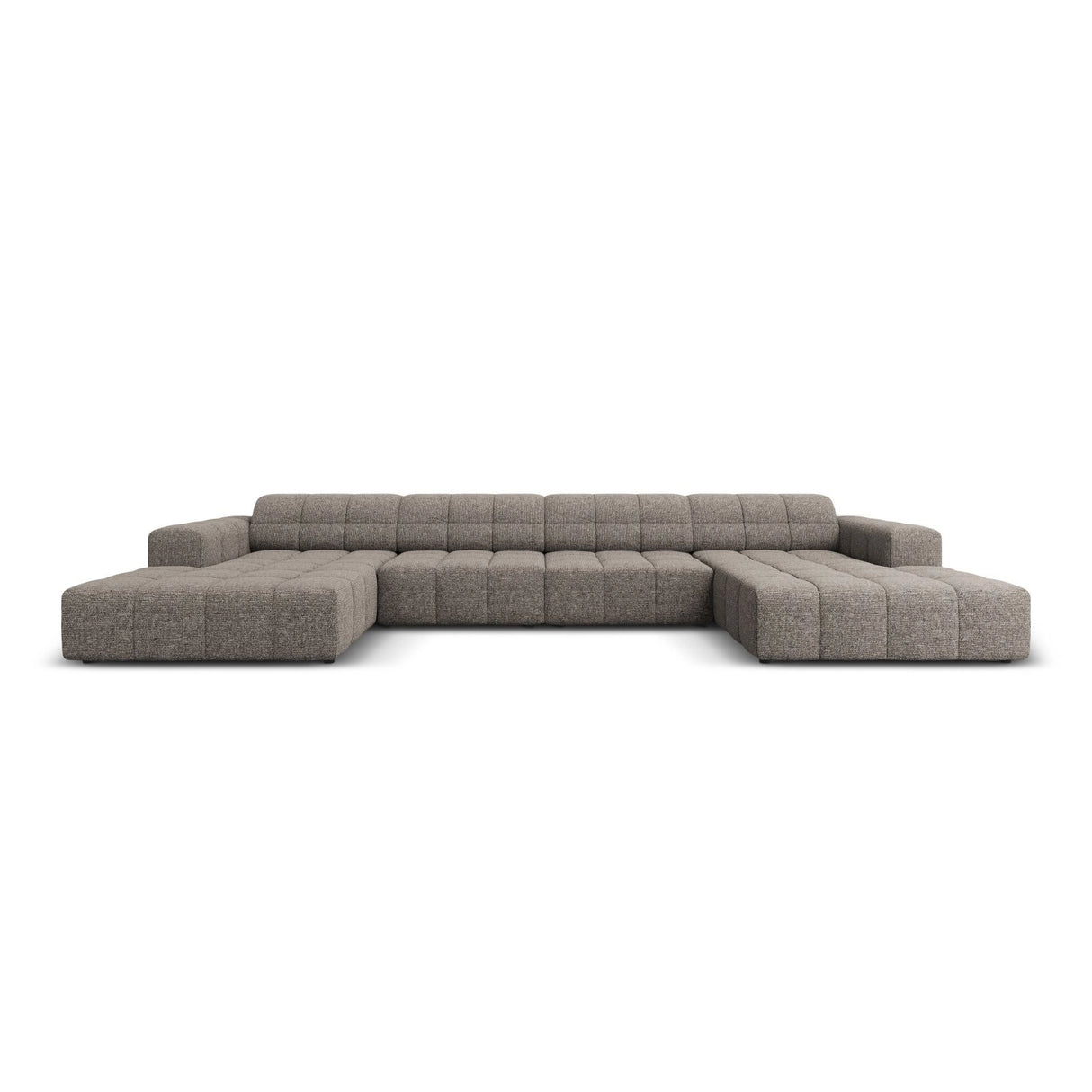 Chicago 6-Sitzer Panorama Sofa aus Chenille in Grau (Haga 16), Beine in Schwarzes Plastik, 364x166x70 cm von Cosmopolitan Design – Bild 1