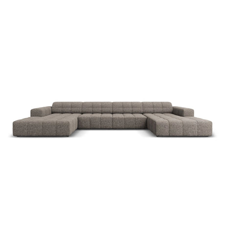 Chicago 6-Sitzer Panorama Sofa aus Chenille in Grau (Haga 16), Beine in Schwarzes Plastik, 364x166x70 cm von Cosmopolitan Design – Bild 1