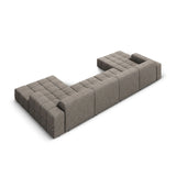 Chicago 6-Sitzer Panorama Sofa aus Chenille in Grau (Haga 16), Beine in Schwarzes Plastik, 364x166x70 cm von Cosmopolitan Design – Bild 4