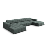 Chicago 6-Sitzer Panorama Sofa aus Chenille in Petrol (Haga 78), Beine in Schwarzes Plastik, 364x166x70 cm von Cosmopolitan Design – Bild 3