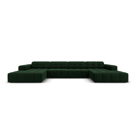Chicago 6-Sitzer Panorama Sofa aus Samt in Flaschengrün (Bluvel 78), Beine in Schwarzes Plastik, 364x166x70 cm von Cosmopolitan Design – Bild 1