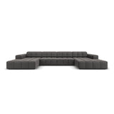 Chicago 6-Sitzer Panorama Sofa aus Samt in Grau (Bluvel 14), Beine in Schwarzes Plastik, 364x166x70 cm von Cosmopolitan Design – Bild 1