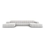 Chicago 6-Sitzer Panorama Sofa aus Samt in Silber (Bluvel 03), Beine in Schwarzes Plastik, 364x166x70 cm von Cosmopolitan Design – Bild 1
