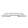 Chicago 6-Sitzer Panorama Sofa aus Samt in Silber (Bluvel 03), Beine in Schwarzes Plastik, 364x166x70 cm von Cosmopolitan Design – Bild 1