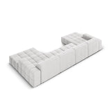 Chicago 6-Sitzer Panorama Sofa aus Samt in Silber (Bluvel 03), Beine in Schwarzes Plastik, 364x166x70 cm von Cosmopolitan Design – Bild 4
