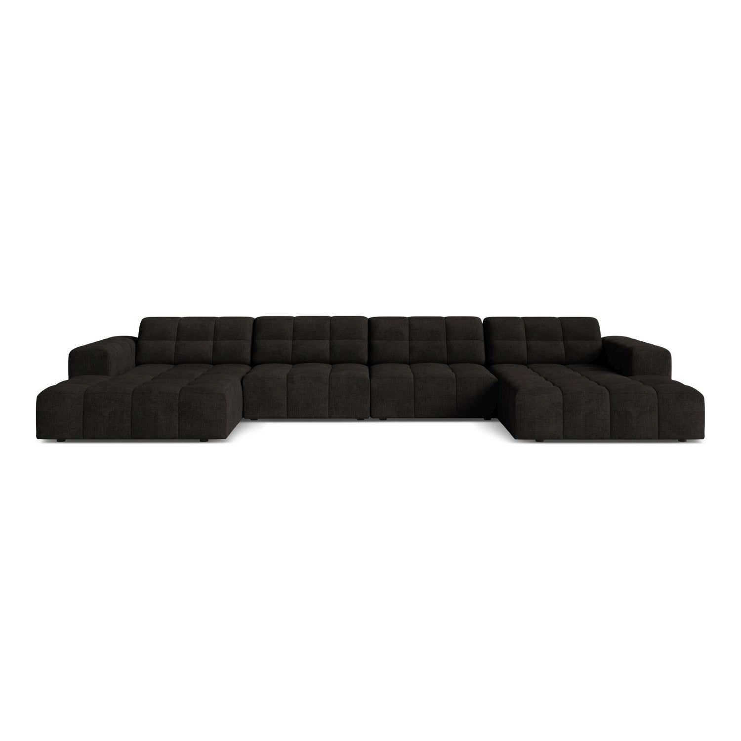 Chicago 6-Sitzer Panoramasofa aus Chenille in Anthrazit (Eden 21 Black), 375x167 cm von Cosmopolitan Design – Bild 1