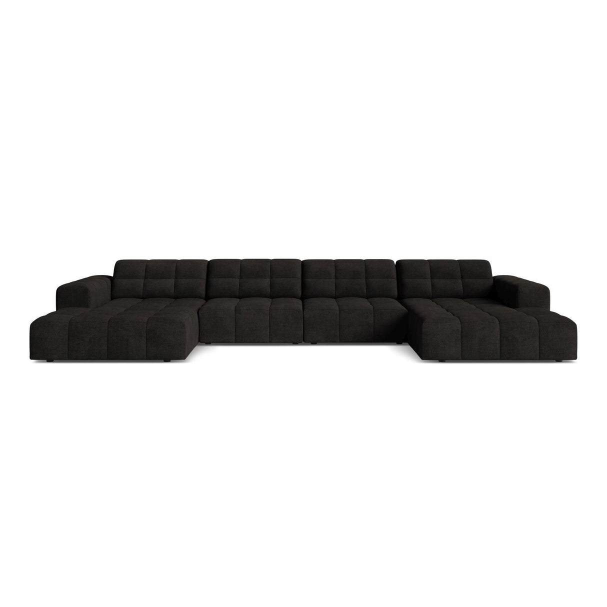 Chicago 6-Sitzer Panoramasofa aus Chenille in Anthrazit (Eden 21 Black), 375x167 cm von Cosmopolitan Design – Bild 1