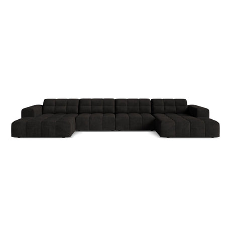 Chicago 6-Sitzer Panoramasofa aus Chenille in Anthrazit (Eden 21 Black), 375x167 cm von Cosmopolitan Design – Bild 1