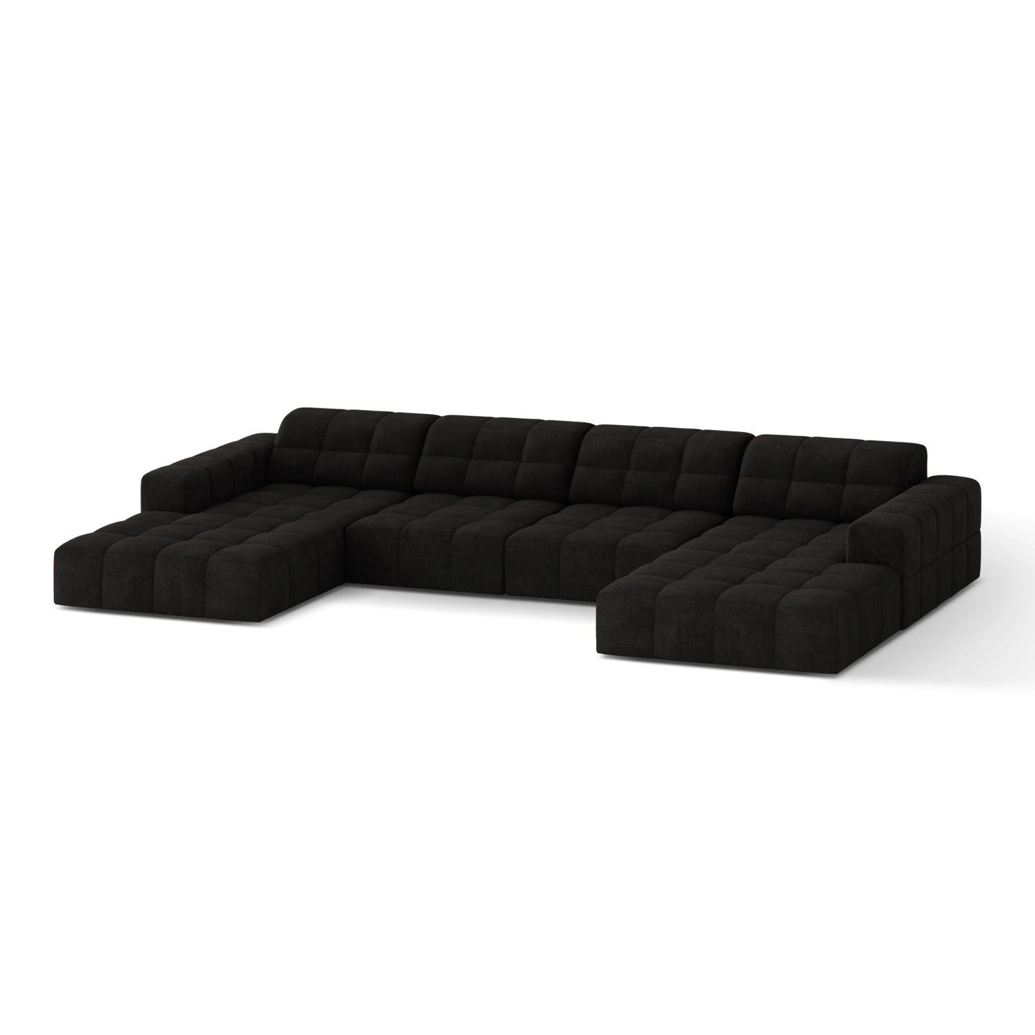 Chicago 6-Sitzer Panoramasofa aus Chenille in Anthrazit (Eden 21 Black), 375x167 cm von Cosmopolitan Design – Bild 3