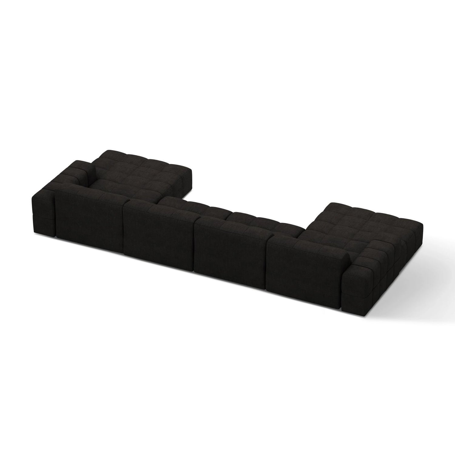 Chicago 6-Sitzer Panoramasofa aus Chenille in Anthrazit (Eden 21 Black), 375x167 cm von Cosmopolitan Design – Bild 4