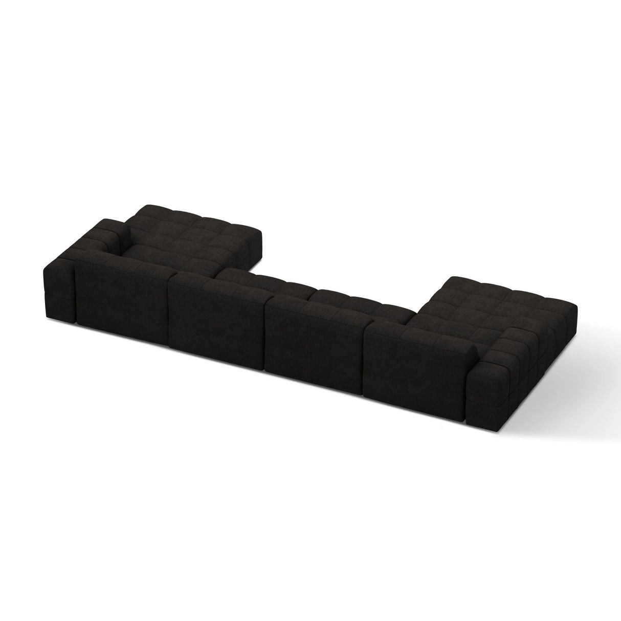 Chicago 6-Sitzer Panoramasofa aus Chenille in Anthrazit (Eden 21 Black), 375x167 cm von Cosmopolitan Design – Bild 4
