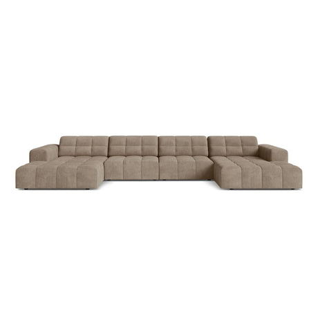 Chicago 6-Sitzer Panoramasofa aus Chenille in Dunkelbeige (Eden 4 Beige), 375x167 cm von Cosmopolitan Design – Bild 1