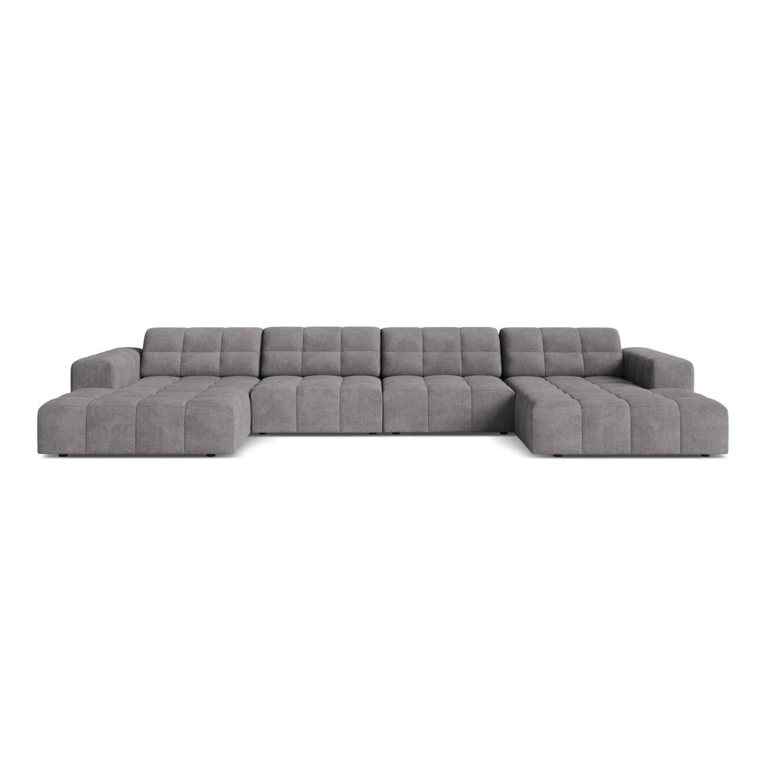 Chicago 6-Sitzer Panoramasofa aus Chenille in Hellgrau (Eden 18 Grey), 375x167 cm von Cosmopolitan Design – Bild 1