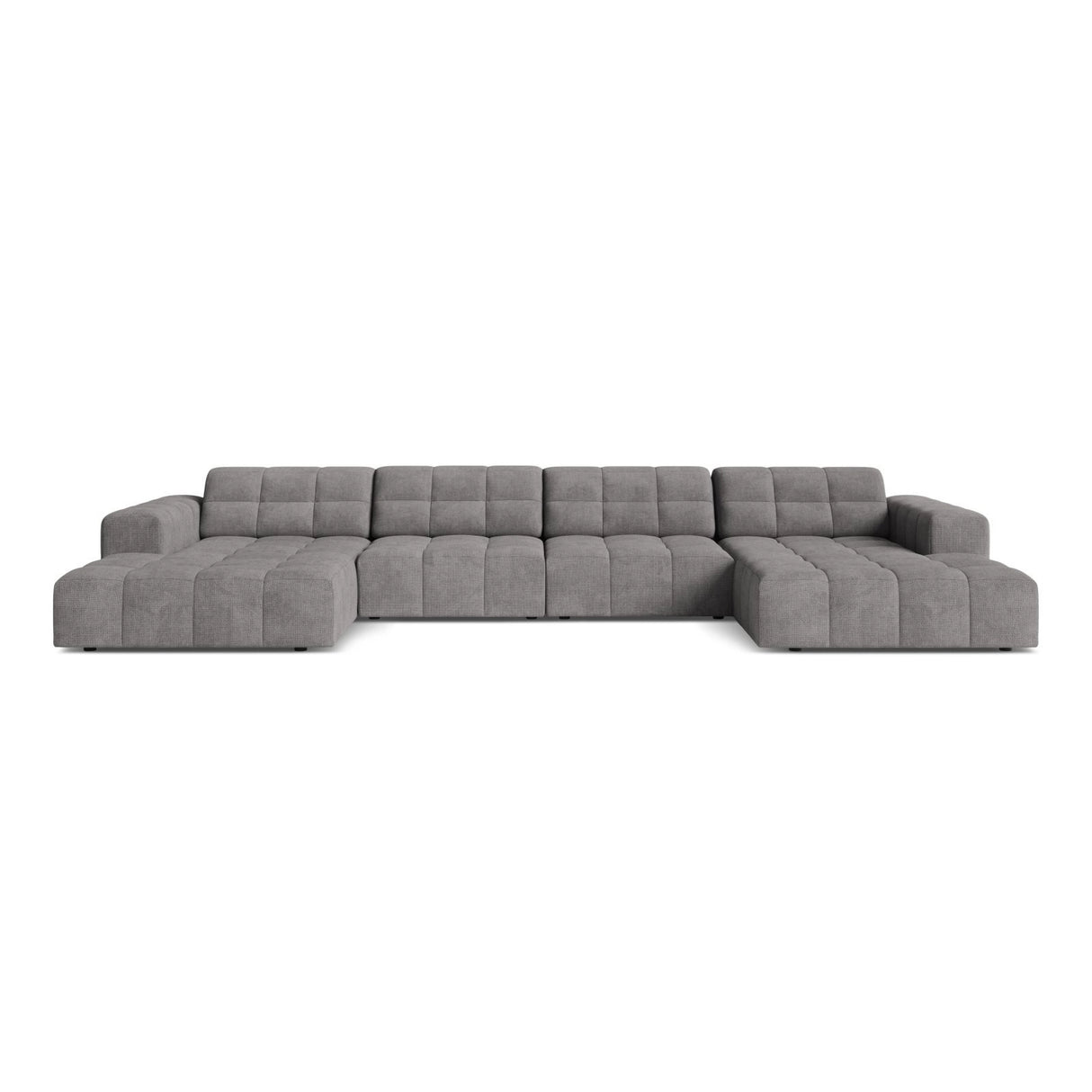 Chicago 6-Sitzer Panoramasofa aus Chenille in Hellgrau (Eden 18 Grey), 375x167 cm von Cosmopolitan Design – Bild 1