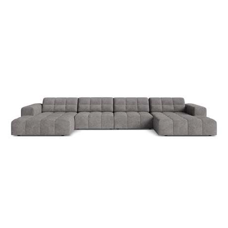 Chicago 6-Sitzer Panoramasofa aus Chenille in Hellgrau (Eden 18 Grey), 375x167 cm von Cosmopolitan Design – Bild 1
