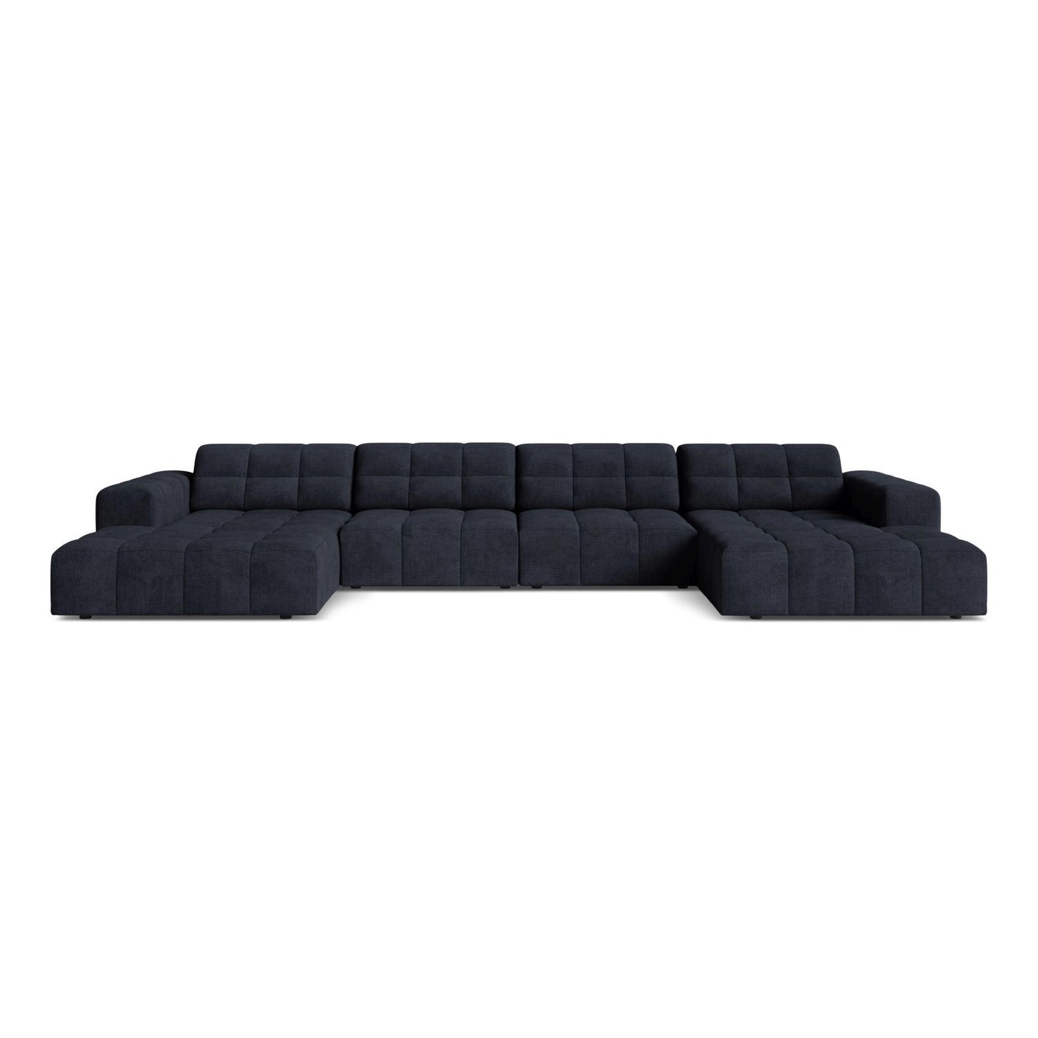 Chicago 6-Sitzer Panoramasofa aus Chenille in Marineblau (Eden 16 Deep Blue), 375x167 cm von Cosmopolitan Design – Bild 1