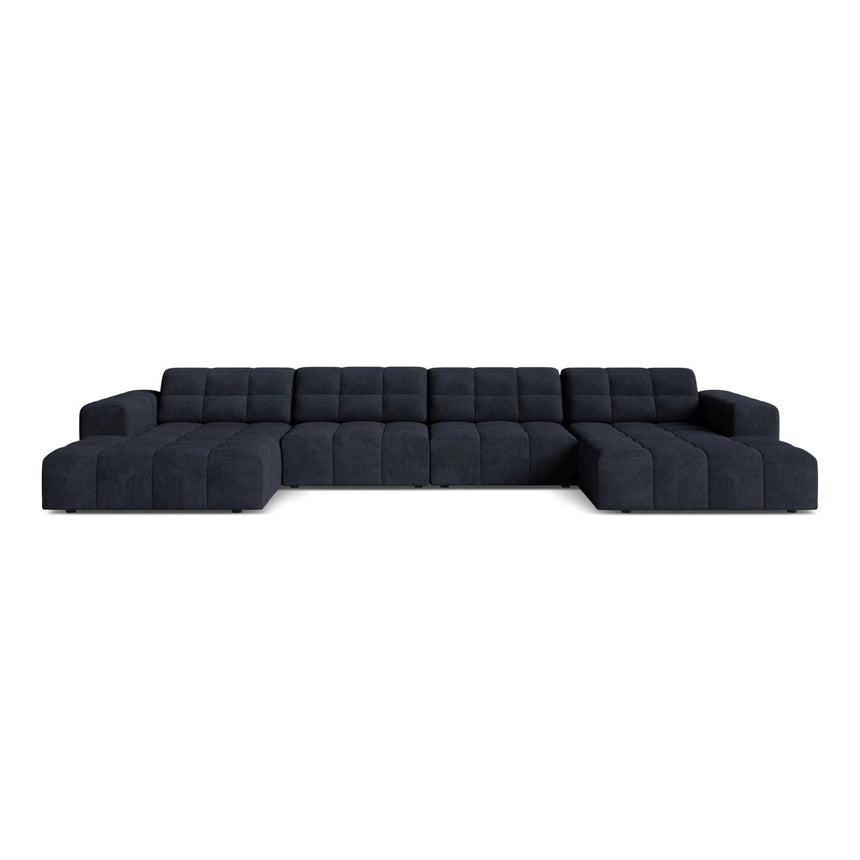 Chicago 6-Sitzer Panoramasofa aus Chenille in Marineblau (Eden 16 Deep Blue), 375x167 cm von Cosmopolitan Design – Bild 1