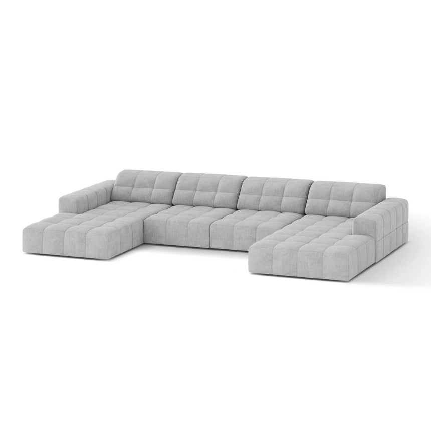 Chicago 6-Sitzer Panoramasofa aus Chenille in Silber (Eden 17 Silver), 375x167 cm von Cosmopolitan Design – Bild 3