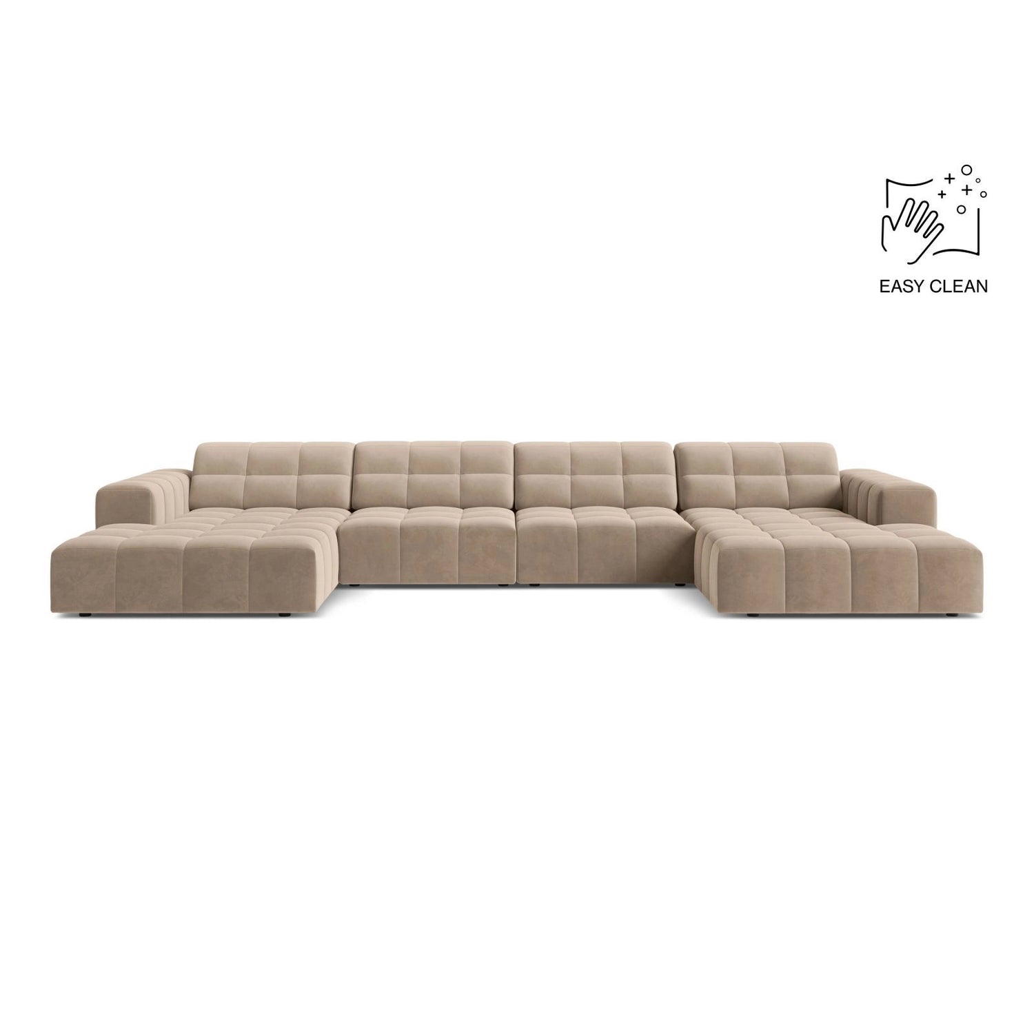 Chicago 6-Sitzer Panoramasofa aus Samt in Beige (Venus 2928), 375x167 cm von Cosmopolitan Design – Bild 1