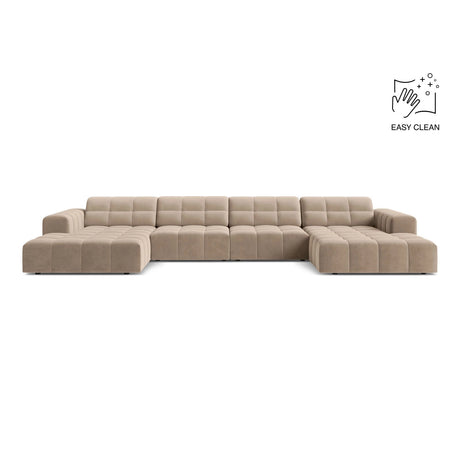 Chicago 6-Sitzer Panoramasofa aus Samt in Beige (Venus 2928), 375x167 cm von Cosmopolitan Design – Bild 1