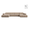Chicago 6-Sitzer Panoramasofa aus Samt in Beige (Venus 2928), 375x167 cm von Cosmopolitan Design – Bild 1