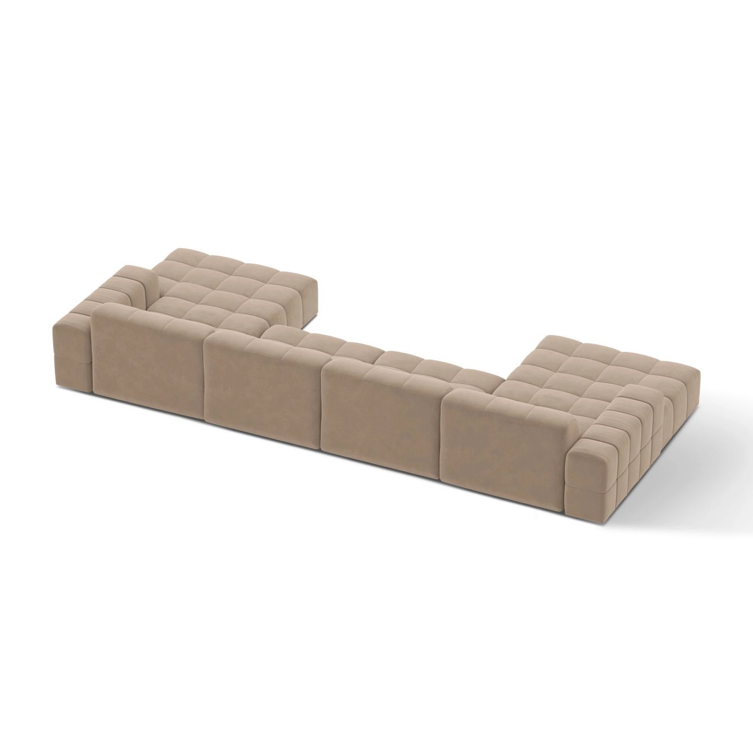 Chicago 6-Sitzer Panoramasofa aus Samt in Beige (Venus 2928), 375x167 cm von Cosmopolitan Design – Bild 4