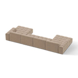 Chicago 6-Sitzer Panoramasofa aus Samt in Beige (Venus 2928), 375x167 cm von Cosmopolitan Design – Bild 4