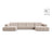 Chicago 6-Sitzer Panoramasofa aus Samt in Leichtes Beige (Venus 2927), 375x167 cm von Cosmopolitan Design – Bild 1