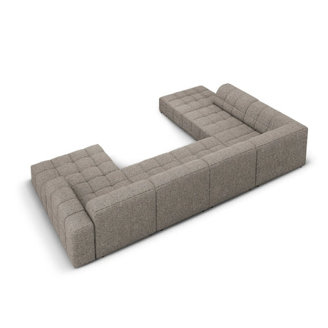 Chicago 7-Sitzer Panorama Ecksofa, Linke Seite, aus Chenille in Grau (Haga 16), Beine aus Schwarzes Plastik, 364x262x70 cm von Cosmopolitan Design – Bild 4