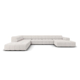 Chicago 7-Sitzer Panorama Ecksofa, Linke Seite, aus Chenille in Hellgrau (Haga 06), Beine aus Schwarzes Plastik, 364x262x70 cm von Cosmopolitan Design – Bild 1