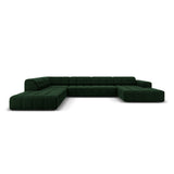 Chicago 7-Sitzer Panorama Ecksofa, Linke Seite, aus Samt in Flaschengrün (Bluvel 78), Beine aus Schwarzes Plastik, 364x262x70 cm von Cosmopolitan Design – Bild 1