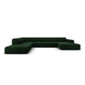 Chicago 7-Sitzer Panorama Ecksofa, Linke Seite, aus Samt in Flaschengrün (Bluvel 78), Beine aus Schwarzes Plastik, 364x262x70 cm von Cosmopolitan Design – Bild 1