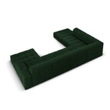 Chicago 7-Sitzer Panorama Ecksofa, Linke Seite, aus Samt in Flaschengrün (Bluvel 78), Beine aus Schwarzes Plastik, 364x262x70 cm von Cosmopolitan Design – Bild 4