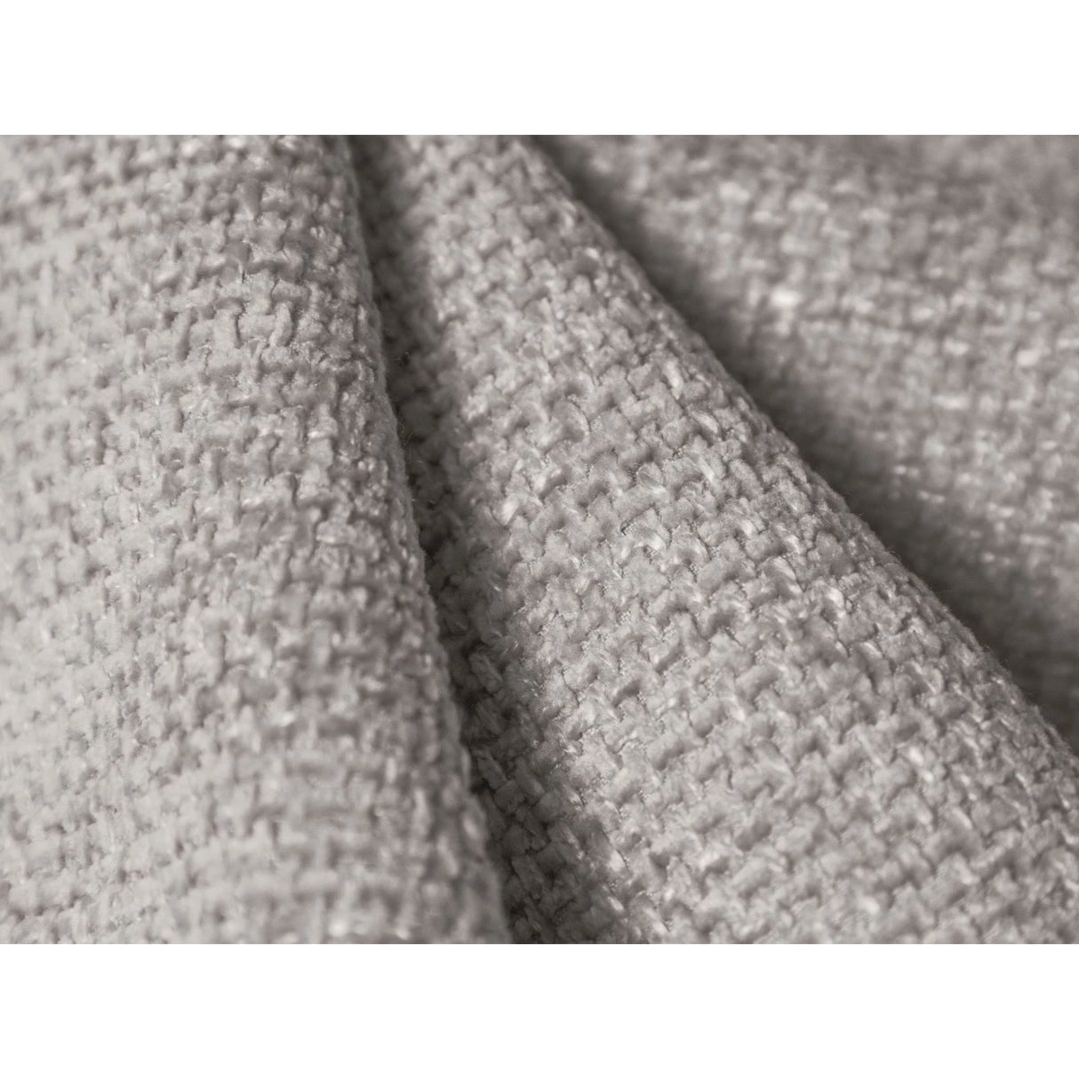 Chicago 7-Sitzer Panorama Ecksofa, Rechte Seite, aus Chenille in Hellgrau (Haga 06), Beine aus Schwarzes Plastik, 364x262x70 cm von Cosmopolitan Design – Bild 5