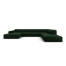 Chicago 7-Sitzer Panorama Ecksofa, Rechte Seite, aus Samt in Flaschengrün (Bluvel 78), Beine aus Schwarzes Plastik, 364x262x70 cm von Cosmopolitan Design – Bild 1
