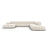 Chicago 7-Sitzer Panorama Ecksofa, Rechte Seite, aus Samt in Hellbeige (Bluvel 22), Beine aus Schwarzes Plastik, 364x262x70 cm von Cosmopolitan Design – Bild 1
