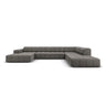 Chicago 7-Sitzer Panorama Ecksofa, Rechte Seite, aus Samt in Hellgrau (Bluvel 13), Beine aus Schwarzes Plastik, 364x262x70 cm von Cosmopolitan Design – Bild 1
