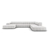 Chicago 7-Sitzer Panorama Ecksofa, Rechte Seite, aus Samt in Silber (Bluvel 03), Beine aus Schwarzes Plastik, 364x262x70 cm von Cosmopolitan Design – Bild 1