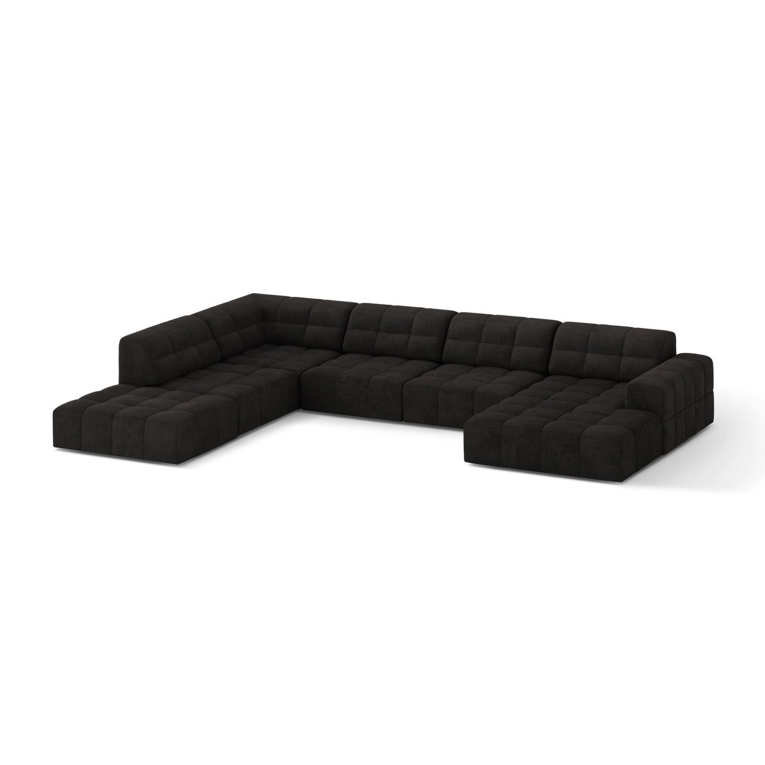 Chicago 7-Sitzer Panoramasofa, Linke Seite, aus Chenille in Anthrazit (Eden 21 Black), 375x263 cm von Cosmopolitan Design – Bild 3