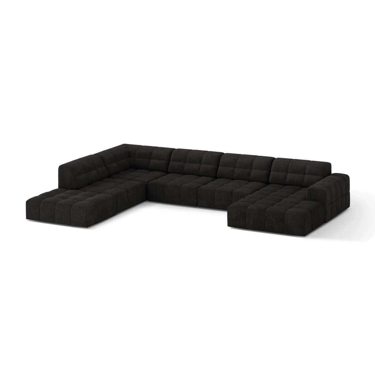 Chicago 7-Sitzer Panoramasofa, Linke Seite, aus Chenille in Anthrazit (Eden 21 Black), 375x263 cm von Cosmopolitan Design – Bild 3