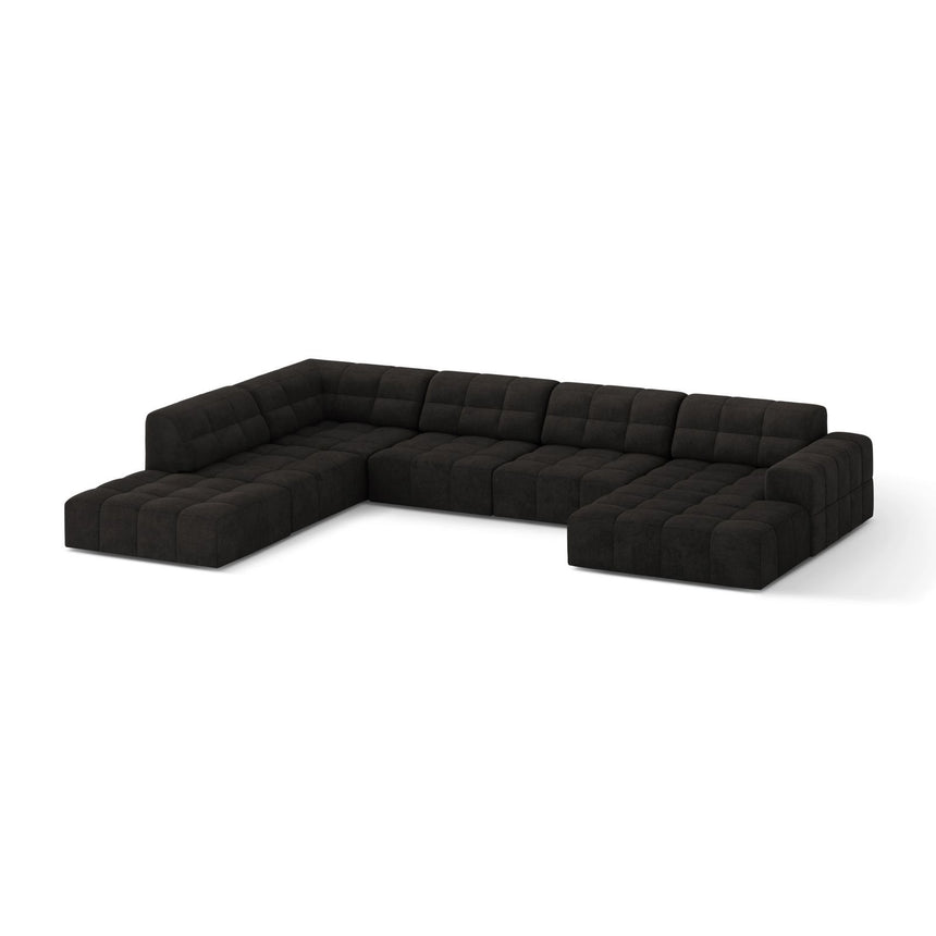 Chicago 7-Sitzer Panoramasofa, Linke Seite, aus Chenille in Anthrazit (Eden 21 Black), 375x263 cm von Cosmopolitan Design – Bild 3