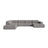 Chicago 7-Sitzer Panoramasofa, Linke Seite, aus Chenille in Hellgrau (Eden 18 Grey), 375x263 cm von Cosmopolitan Design – Bild 1