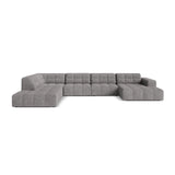 Chicago 7-Sitzer Panoramasofa, Linke Seite, aus Chenille in Hellgrau (Eden 18 Grey), 375x263 cm von Cosmopolitan Design – Bild 1