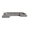 Chicago 7-Sitzer Panoramasofa, Linke Seite, aus Chenille in Hellgrau (Eden 18 Grey), 375x263 cm von Cosmopolitan Design – Bild 1