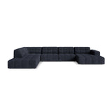 Chicago 7-Sitzer Panoramasofa, Linke Seite, aus Chenille in Marineblau (Eden 16 Deep Blue), 375x263 cm von Cosmopolitan Design – Bild 1