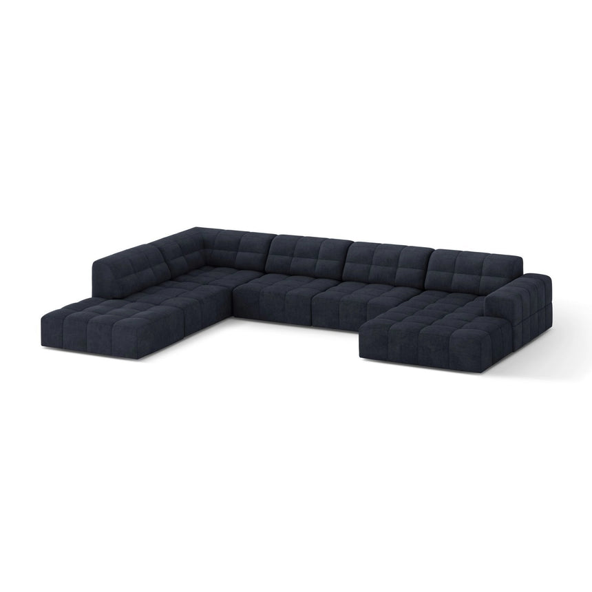 Chicago 7-Sitzer Panoramasofa, Linke Seite, aus Chenille in Marineblau (Eden 16 Deep Blue), 375x263 cm von Cosmopolitan Design – Bild 3