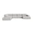 Chicago 7-Sitzer Panoramasofa, Linke Seite, aus Chenille in Silber (Eden 17 Silver), 375x263 cm von Cosmopolitan Design – Bild 1